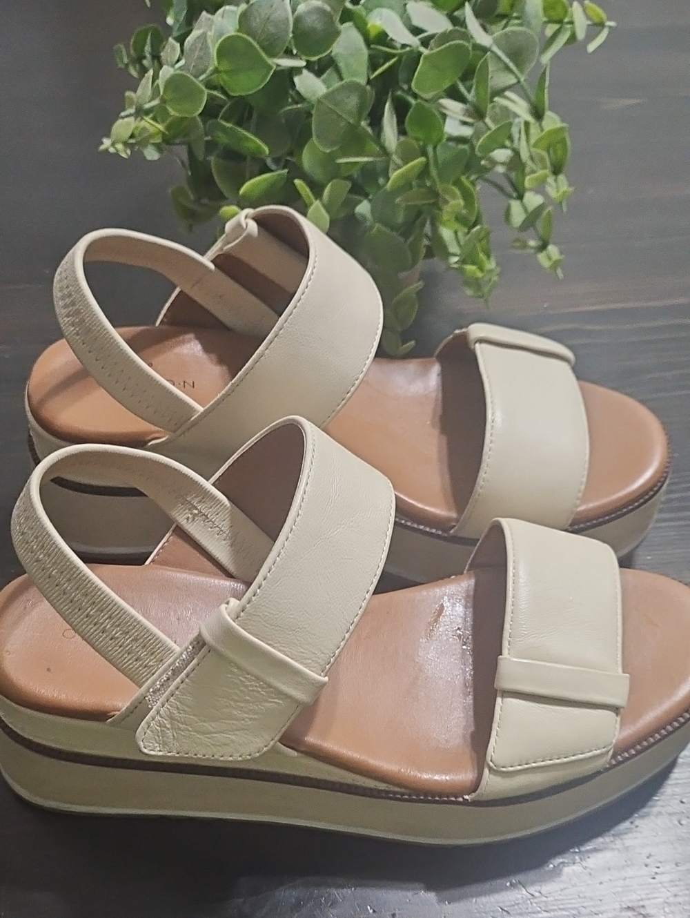 Caslon Cream Platform Slingback Sandals